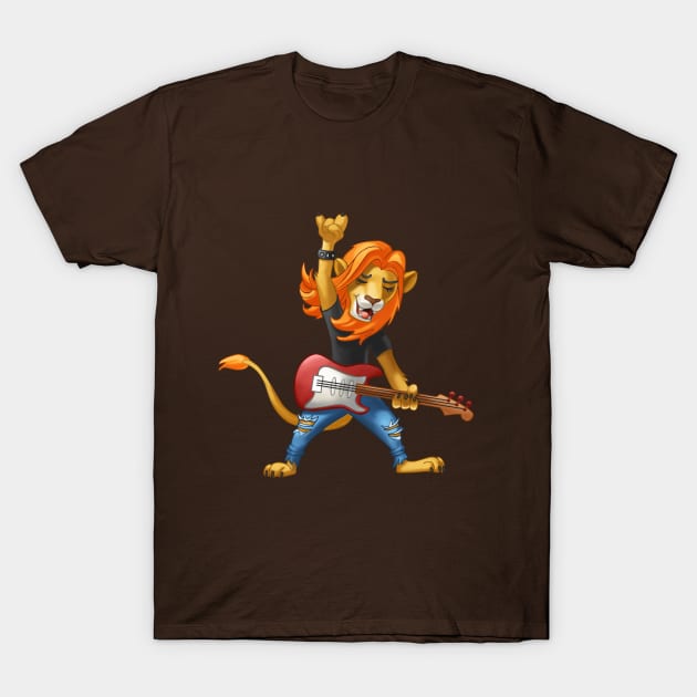 Lion rocker with a guitar T-Shirt by Taya_art
